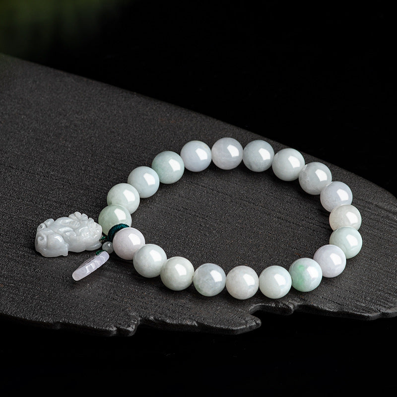 Natural Burmese A-Grade Icy Jade Pixiu Bracelet - Get Rich Overnight