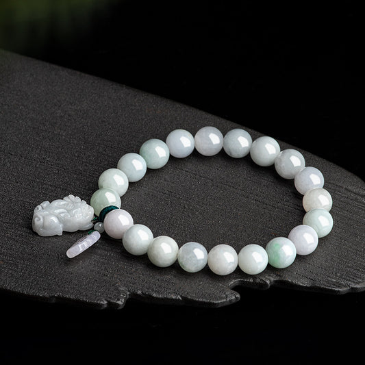 Natural Burmese A-Grade Icy Jade Pixiu Bracelet - Get Rich Overnight