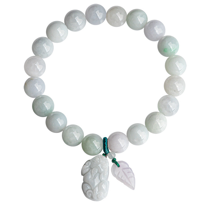 Natural Burmese A-Grade Icy Jade Pixiu Bracelet - Get Rich Overnight