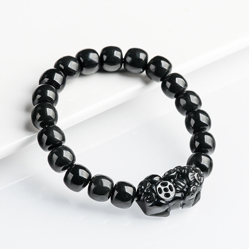 Natural Jade Black Pixiu Bracelet – Unleash Power, Embrace Wealth
