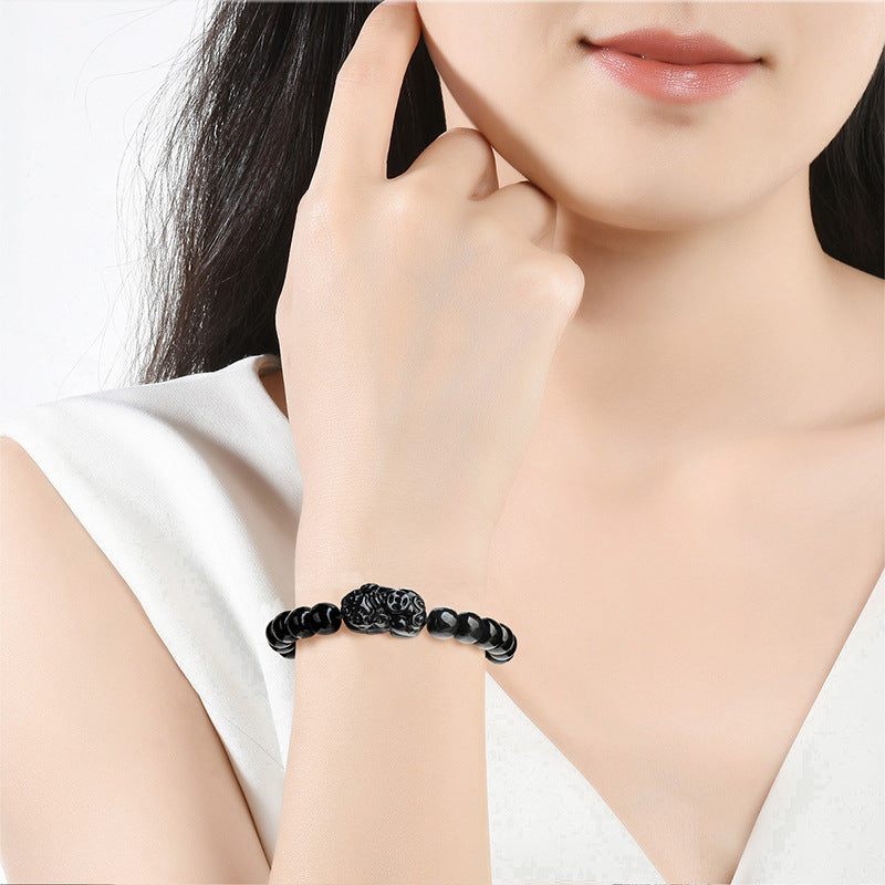 Natural Jade Black Pixiu Bracelet – Unleash Power, Embrace Wealth