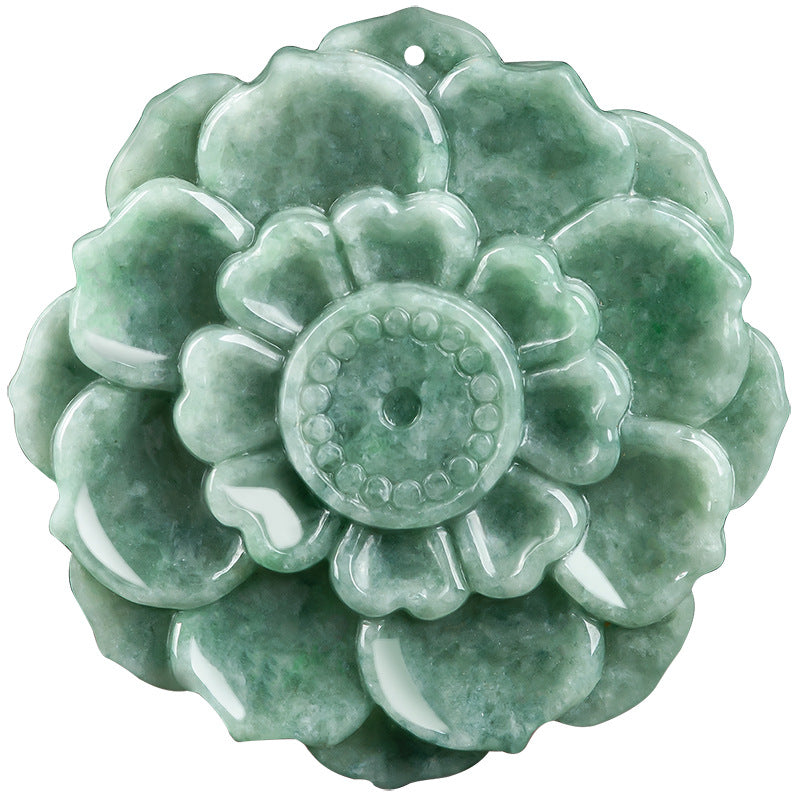 Natural Grade A Jade Lotus Pendant for Women - Blooming with Purity & Elegance