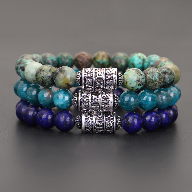 Tibetan Six-Syllable Mantra Prayer Wheel Bracelet - Turn Fortune and Calm Your Heart