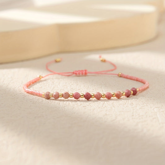 Bohemian Handwoven Natural Stone Bracelet Colorful Jewelry
