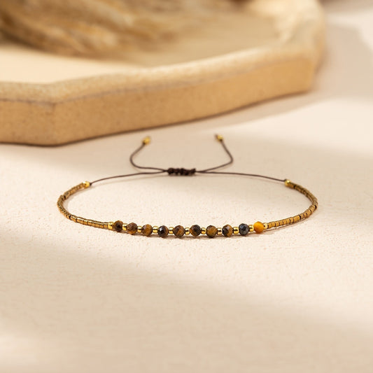 Bohemian Handwoven Natural Stone Bracelet Colorful Jewelry