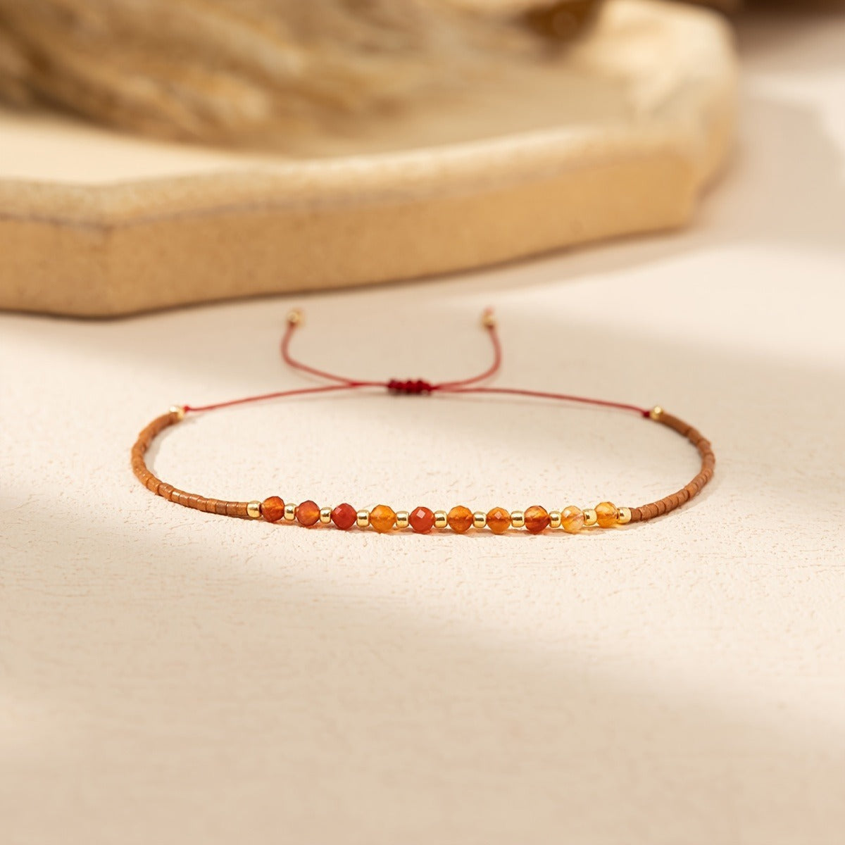 Bohemian Handwoven Natural Stone Bracelet Colorful Jewelry