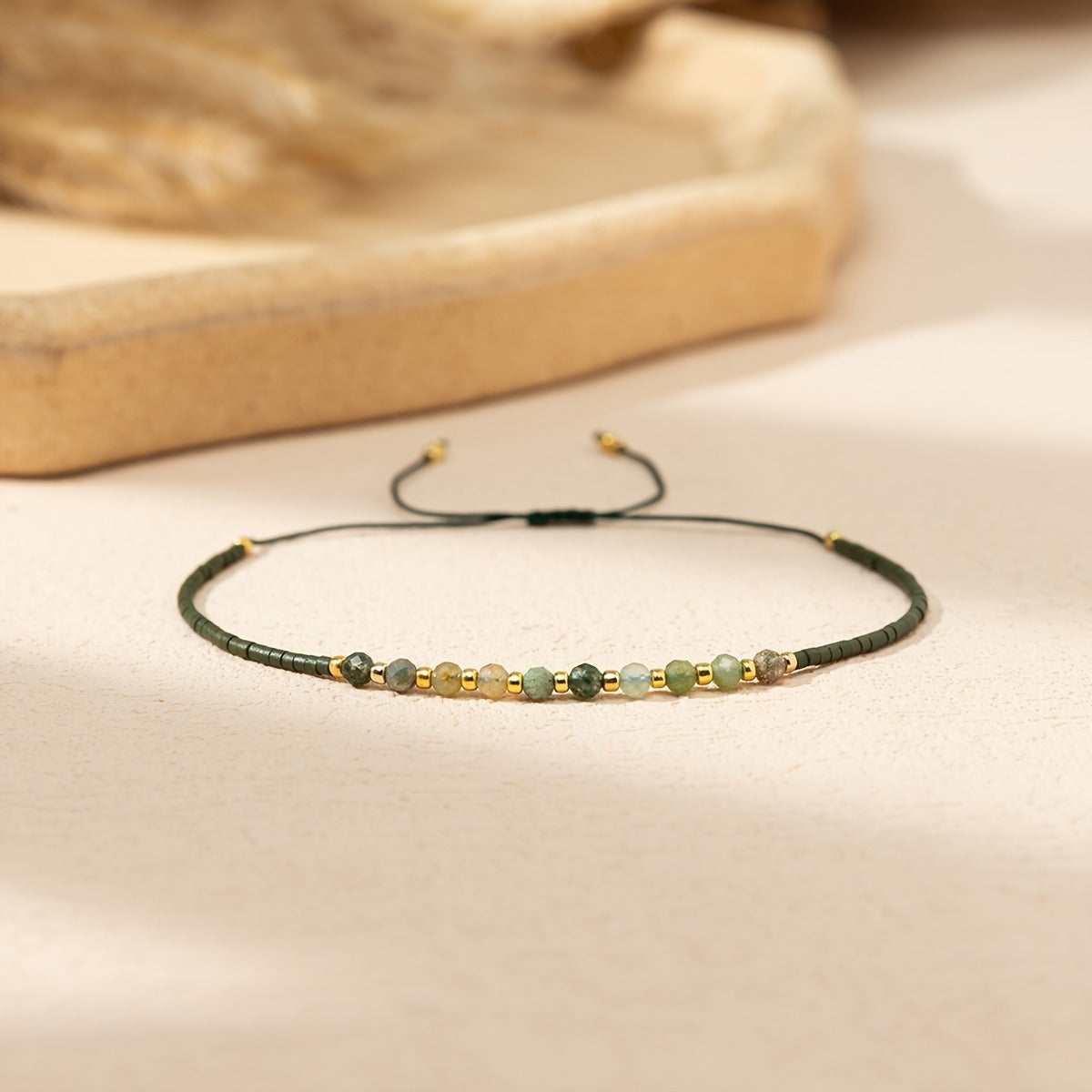 Bohemian Handwoven Natural Stone Bracelet Colorful Jewelry