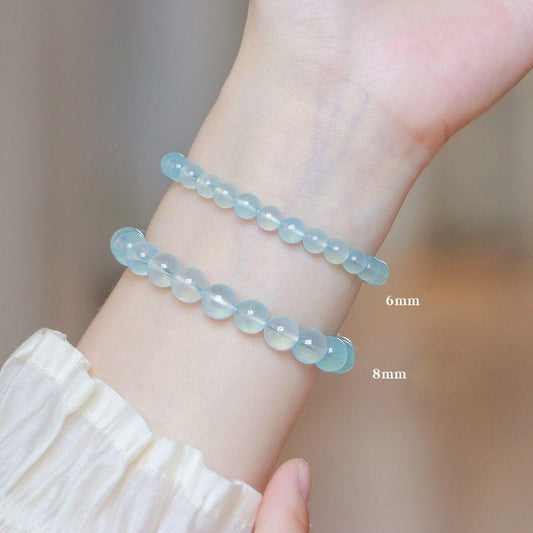 Natural  Ice Aquamarine Crystal Bracelet