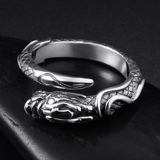 925 Silver Adjustable  Dragon Ring
