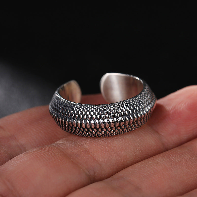 925 Silver Dragon Scale Ring