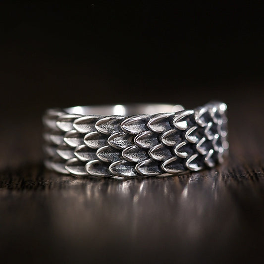 925 Silver Vintage  Dragon Scale Ring