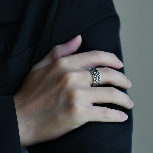 925 Silver Vintage  Dragon Scale Ring