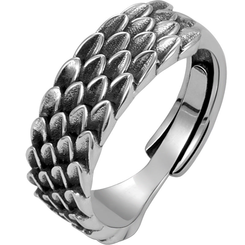 925 Silver Vintage  Dragon Scale Ring