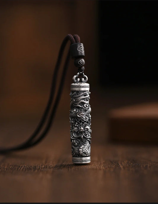 Sterling silver dragon pendant