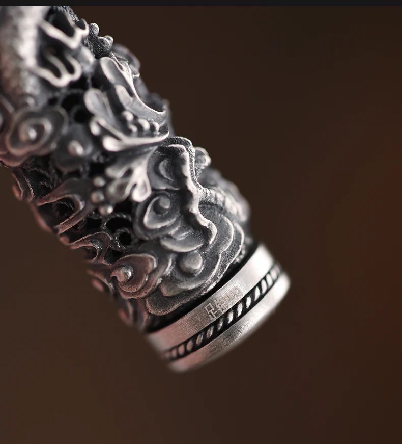 Sterling silver dragon pendant