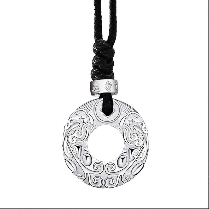 Men's 999 sterling silver Pixiu pendant necklace
