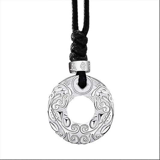 Men's 999 sterling silver Pixiu pendant necklace