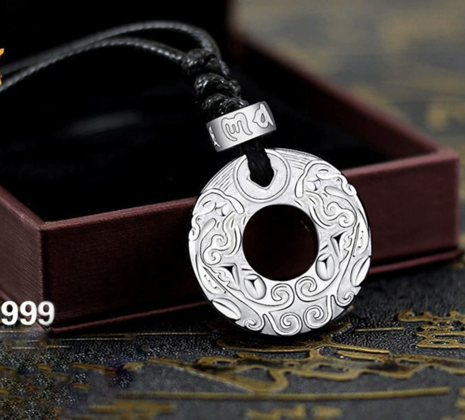 Men's 999 sterling silver Pixiu pendant necklace