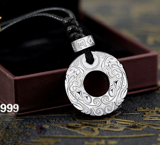 Men's 999 sterling silver Pixiu pendant necklace