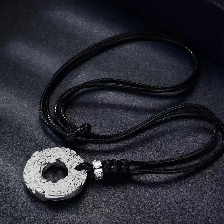 Men's 999 sterling silver Pixiu pendant necklace