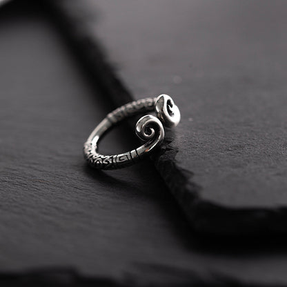 S925 Thai silver ring Sun Wukong tight hoop curse, golden hoop ring