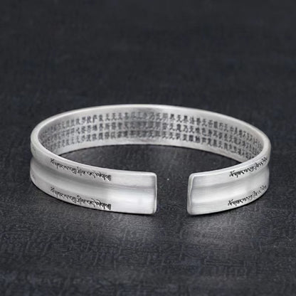 Heart Sutra Bracelet Tibetan Silver Bracelet Meditation Buddhist Bracelet