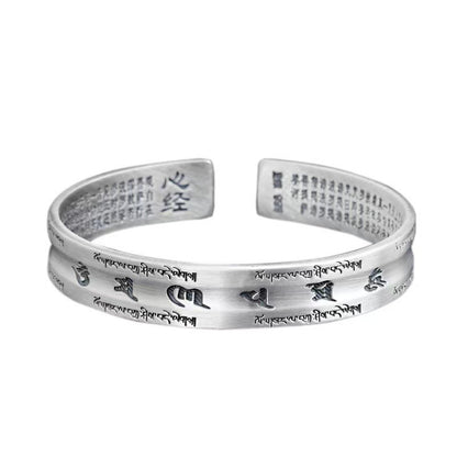 Heart Sutra Bracelet Tibetan Silver Bracelet Meditation Buddhist Bracelet