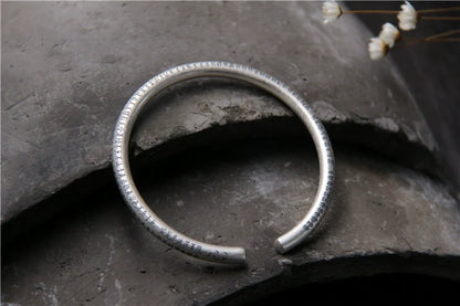 S999 sterling silver retro style bracelet men's sterling silver heart sutra open bracelet