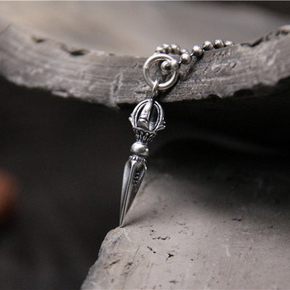 S925 sterling silver vintage vajra necklace pendant