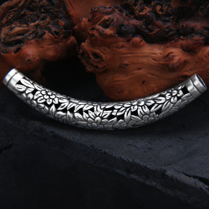 S999 pure silver hollow flower pendant