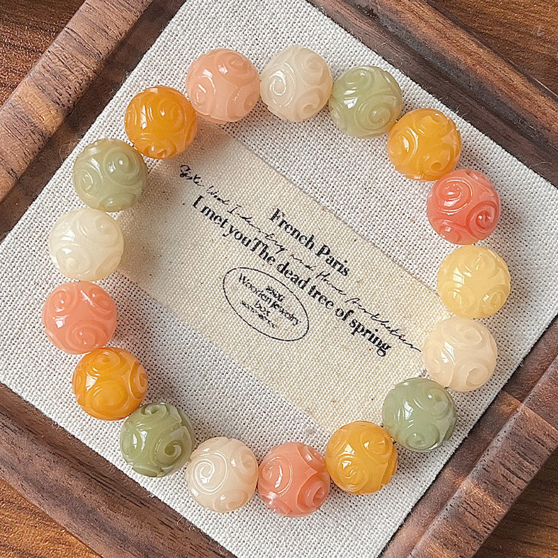 Handmade Rainbow Cloud Bodhi Bracelet – Vibrant Colorful Design