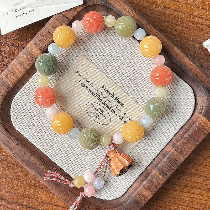 Handmade Rainbow Cloud Bodhi Bracelet – Vibrant Colorful Design