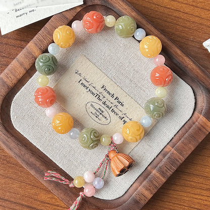 Handmade Rainbow Cloud Bodhi Bracelet – Vibrant Colorful Design