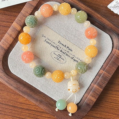 Handmade Rainbow Cloud Bodhi Bracelet – Vibrant Colorful Design