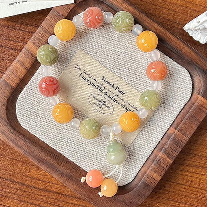 Handmade Rainbow Cloud Bodhi Bracelet – Vibrant Colorful Design