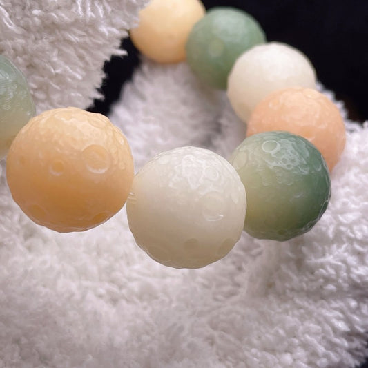 Large candy-colored bodhi beads bracelet meditation rosary to help inner peace-17mm