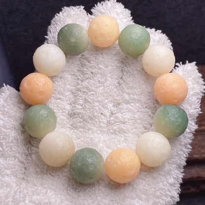 Large candy-colored bodhi beads bracelet meditation rosary to help inner peace-17mm