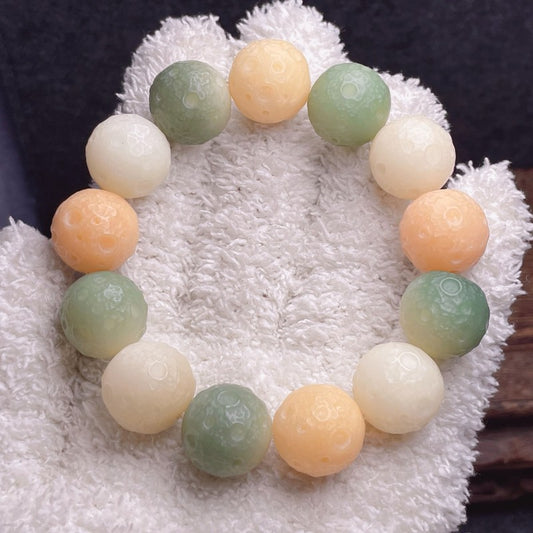 Large candy-colored bodhi beads bracelet meditation rosary to help inner peace-17mm