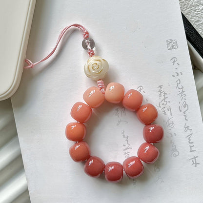 Carved Six-Syllable Mantra Bodhi bracelet cute bag pendant car keychain mobile phone chain (cat claw, lion head ）style