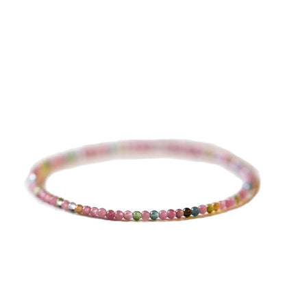 Rainbow Tourmaline Bracelet Beaded Gradient Bracelet