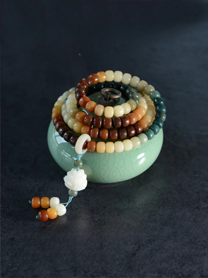 Bodhi Bracelet 108 Mala Beads Candy Gradual Change Color Lotus Bracelet