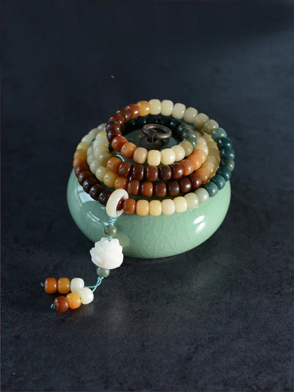 Bodhi Bracelet 108 Mala Beads Candy Gradual Change Color Lotus Bracelet