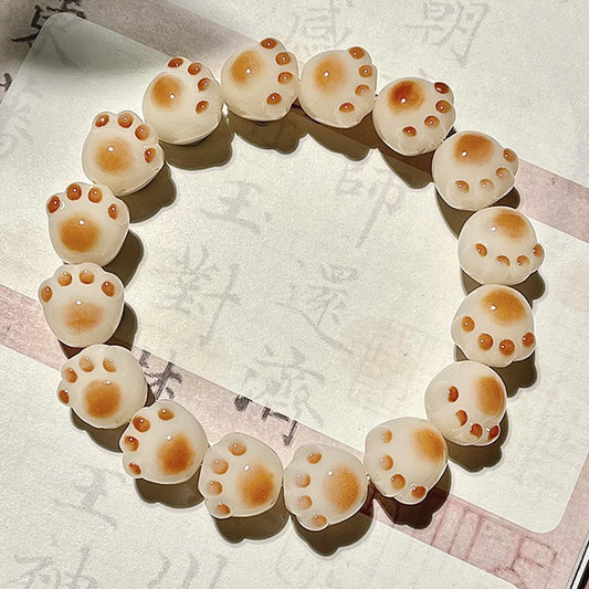 New Cute Color Series Cat Paw Bodhi Bracelet, Multiple Colors Available, 12-13mm