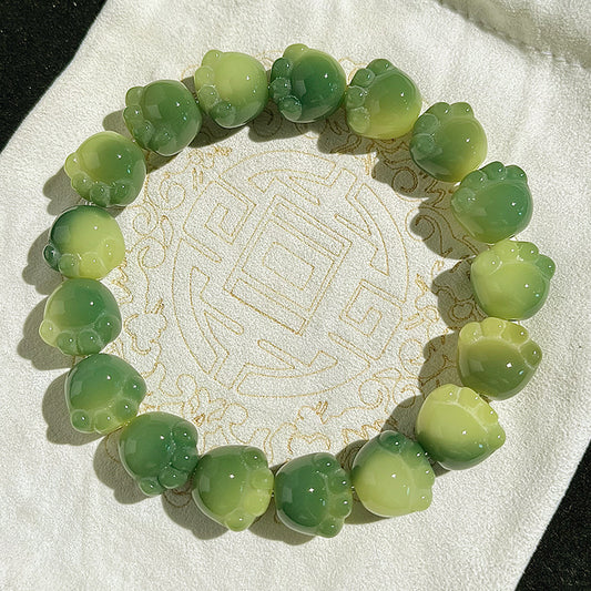 New Cute Color Series Cat Paw Bodhi Bracelet, Multiple Colors Available, 12-13mm