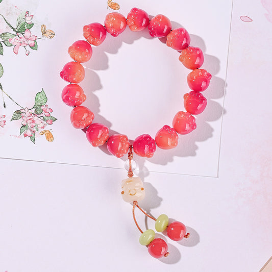 New cute colorful cat claw bodhi bracelet (with cat accessories), multiple colors available, 12-13mm