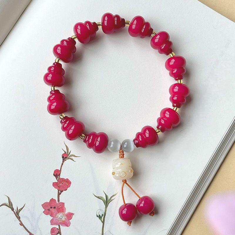 Wholesale gourd-shaped bodhi bracelets, various colors available, 12-14 mm