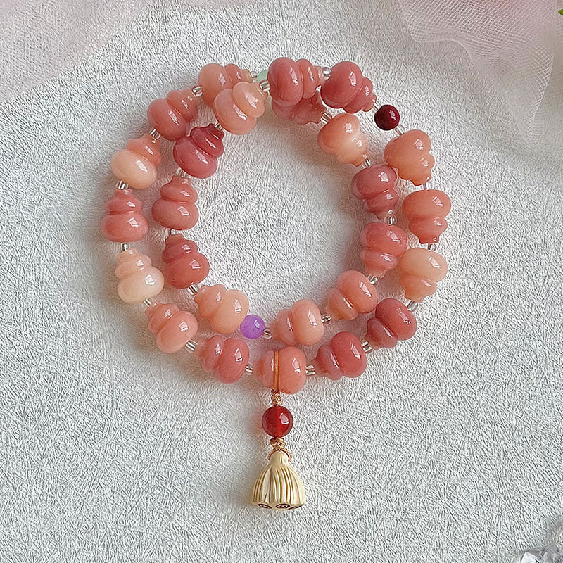 Wholesale gourd-shaped bodhi bracelets, various colors available, 12-14 mm