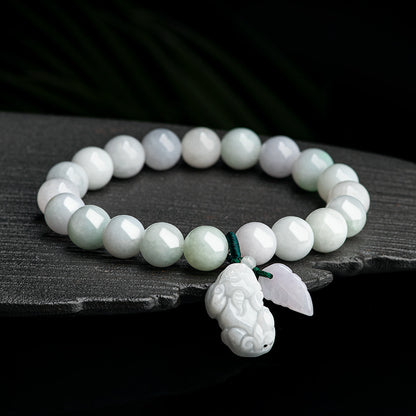 Natural Burmese A-Grade Icy Jade Pixiu Bracelet - Get Rich Overnight