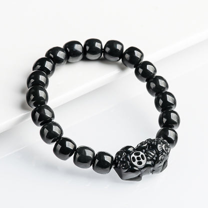 Natural Jade Black Pixiu Bracelet – Unleash Power, Embrace Wealth