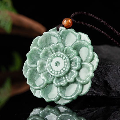 Natural Grade A Jade Lotus Pendant for Women - Blooming with Purity & Elegance